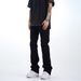 Unisex Black Cargo Jeans High Street Style Vibe Versatile Straight Leg Slightly Flared Slimming Long Pants mid Waist_mkmklike.com