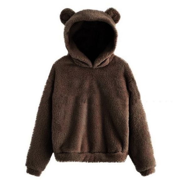 Women's Clothing autumn and winter new fluffy rabbit ears hooded warm sweater sweater_mkmklike.com