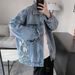 Loom Teenager Denim Men Loose Casual Workwear Outerwear Autumn Winter Cool Jacket Hip Hop Trendy Brand_mkmklike.com