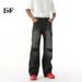EF JEANS | 2025 Spring New American Street Ripped Jeans Middle Waist Skinny Black Trousers Trendy Men_mkmklike.com