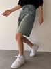 K Vintage Denim Shorts For Women, High Waisted, Loose Fitting, Straight Leg, A-line Wide Leg, Mid Length Shorts, Cropped Pants_mkmklike.com