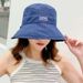 Hot Sale Letter Embroidery Fisherman Hat For Women Double-sided Outdoor Fishing Casual Panama Bucket Sunscreen Sun Cap_mkmklike.com