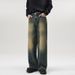 Men's Clothing Running Style Korean A Type Straight Jeans Men's Fashion Brand Loose Wide Leg Mopping Long Pants_mkmklike.com