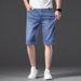 Summer Thin Simple Jeans Men's 5-point Elastic Korean Version Slim-fitting Denim Five-point Pants Men's Large-size Business Shorts_mkmklike.com