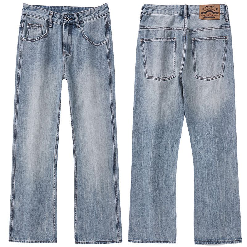 Men’s Retro Flared Jeans - Vintage Washed Denim Pants With Distressed Details (28-40)_mkmklike.com