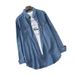 Chicco 2024 Early Autumn New Retro Long Sleeve Tencel Cotton Denim Jacket Women's Unique Design Shirt_mkmklike.com