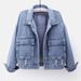 Oversized Korean Style Denim Jacket For Women – Loose BF Fit Short Top With Classic Indigo Wash (S-4XL)_mkmklike.com