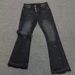 "Men's Retro Flared Jeans – AFR-Inspired Washed Black | Ink Splatter & Cat Whisker Details | Destroyed Texture & Stacked Hem"_mkmklike.com