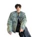 American Style Vintage Washed Shoulder Padded Denim With Men's Design Sense, Street Clean Fit Jacket_mkmklike.com