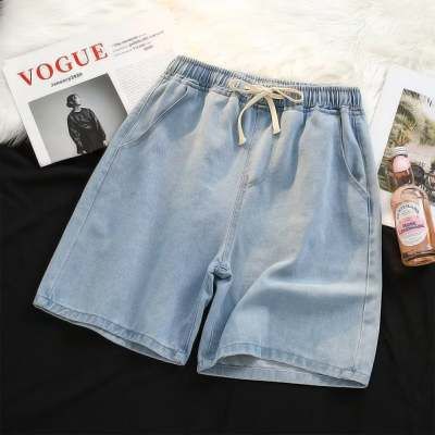 Men's Lightweight Denim Shorts | Stretch Summer Casual Shorts With Drawstring Waist, Multi-Pocket Straight Leg Cargo Shorts For Teens_mkmklike.com