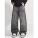 Men's American Style Washed Wide Leg Jeans Straight Leg High Street Vintage Style Floor Length Cross Border Exclusive_mkmklike.com