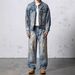 Men's Clothing Men's Loose Straight Leg Jeans Wide Leg Distressed Vintage Denim Trousers For Formal & Casual_mkmklike.com