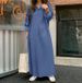 ELLE ELLE 2024 In Stock New Spring Denim Solid Color Elegant Commuter Bohemian Loose Plus Size Long Dress_mkmklike.com