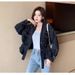 Slim Waist V-Neck Denim Jacket 2024 Spring Autumn Korean Style Beaded Loose Fit Boyfriend Top for Women Fashionable Versatile_mkmklike.com