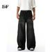 EF JEANS | 2025 Spring New American Street Retro Trend Washed Cat Sleeve Wide Leg Drop Denim_mkmklike.com