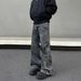 Men's Clothing Men's Straight Leg Wide Leg Casual Flared Jeans High Street Dirty Dye Retro American For Formal & Casual_mkmklike.com