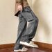 Nordmann American Retro Workwear Jeans For Men Washed Loose Wide-Leg Casual Trendy Brand High Street Design Straight Pants_mkmklike.com