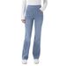High Waist Stretch Washed Jeans – Cat Whisker Distressed Denim Pants | Straight Leg Trousers With Comfortable Elasticity_mkmklike.com
