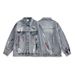 American Retro Paint Point Ripped Denim Jacket Men's Spring And Autumn Trendy Brand Loose Old Couple Jacket Top Women_mkmklike.com