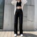 Trendy Girl Closet Adjustable Jeans For Women, Spring And Autumn High Waist Straight Pants, Loose Korean Style, Slimming Petite Wide Leg_mkmklike.com