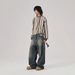 2025 Spring And Autumn Washed American Jeans Men's Trendy Brand Cat Beard Punched Loose Straight Long Wide Leg Floor_mkmklike.com