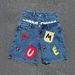Men's Clothing Retro Double Waist Letter Stitching Denim Shorts Couple Summer New Hip Hop High Street Shorts_mkmklike.com