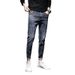 Men's Clothing Men's summer new thin elastic retro slim fit casual trendy nine point pants_mkmklike.com