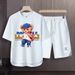 Men's Clothing 2024 Waffle Casual Summer Suit Men's Loose Teen Short sleeved T shirt Shorts Handsome Two piece Suit_mkmklike.com
