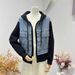 Vintage-Inspired Patchwork Denim Jacket With Hood – Oversized Baseball Silhouette (One Size, Beige/Black Wash)_mkmklike.com