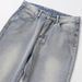 Summer New Simple Western Cowboy Style Washed Vintage Heavy Craft Loose Straight Jeans_mkmklike.com