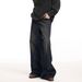 Brandless American High Street Jeans Washed And Worn Straight Loose Wide Leg Pants Mid Waist Teenage Trend_mkmklike.com