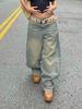 Cross border foreign trade European and American retro distressed blue boyfriend style jeans women's loose straight casual mopping pants_mkmklike.com