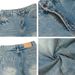 Men's Vintage Washed Distressed Jeans - Baggy Wide-Leg Denim Pants With Retro Fading & Unique Sickle Cut (Blue)_mkmklike.com