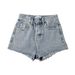 Women's Clothing Summer Solid Color High Waist Slim And Long Legs Cut Edge Old Raw Edge Denim Shorts Women's Pants_mkmklike.com