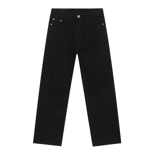 Korean Streetwear Straight Leg Jeans | Washed Denim Pants For Men | Oversized Relaxed Fit In 7 Colors (White/Black/Blue/Gray/Taupe)_mkmklike.com