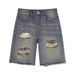 Men's Clothing Ripped Denim Shorts Summer Street Style High Street Five Point Pants Over The Knee Six Point Pants_mkmklike.com
