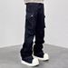 Trendy Men's Spring And Autumn New Style Letter Jeans Hip Hop Ins Trend High Street Fashion Cool Long Pants_mkmklike.com