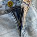 Men's Trendy Ripped Stretchy Slim Fit Jeans Mid Length Shorts Blue Korean Style Basic Straight Leg Embroidered Patches_mkmklike.com
