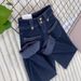 Women's Clothing Fleece-Lined Winter Jeans For Women, High Waist Loose Fit Slimming Cropped Pants Stone Blue Relaxed Haram Pants With Warm Inner Layer_mkmklike.com