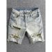 Men's Clothing Men's Retro Distressed Washed Ripped Denim Shorts Mid-Length Pants With Frayed Edges Summer Thin Five Point Beggar Style Trousers_mkmklike.com