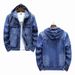 Men's Clothing New Casual Men's Jacket 2025 Spring Trendy Versatile Workwear Fit One Piece Hooded Denim Jacket For Men_mkmklike.com