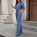 Women's Denim Vest & Shorts Set – Slim Fit Washed Two-Piece Outfit, Summer Casual & Streetwear Style_mkmklike.com