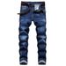 Timeless Washed Blue Jeans | Classic Straight Fit With Comfort Stretch Classic Washed Blue_mkmklike.com
