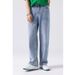 Nordmann American Style Washed Light Blue Jeans For Men With Belt Trendy Straight Spring Autumn Loose Wide-Leg Casual Long Pants_mkmklike.com