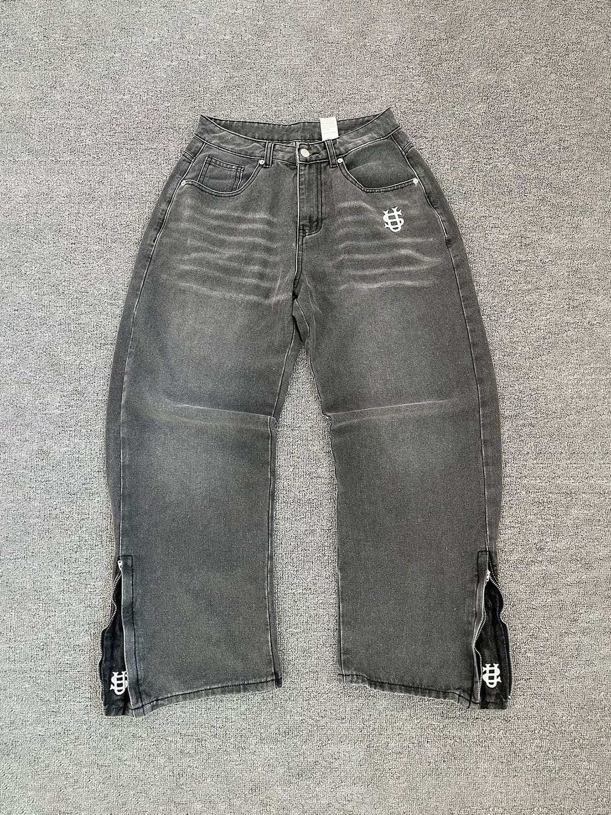 Men's Clothing European And American Men's Retro Washed Embroidered Straight Jeans_mkmklike.com