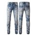 Men's Clothing Slim High Street High Craft Star Patch Slim Fit With Star Patches & Stretch Comfort - High Street Fashion Denim Pants For Urban Style_mkmklike.com