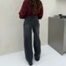 Rhinestone-Embellished High-Waist Straight Leg Jeans – Trendy Streetwear Denim Pants For Women & Men (Cotton Blend, Blue/Black-Grey)_mkmklike.com