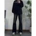 Nordmann American Style Vibe Retro Black Gradient Fleece-Lined Jeans For Men, Autumn Winter Trendy High Street Flared Cleanfit_mkmklike.com