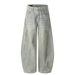Vintage Distressed Scimitar Jeans For Men Street Style Ins Hip Hop Washed Heavy Loose Wide-Leg Long Pants_mkmklike.com