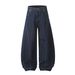 Women's Clothing Retro Inverted Design Scimitar Jeans Trendy Brand Embroidery Thickened Wide Leg Banana Pants For Men And Women_mkmklike.com